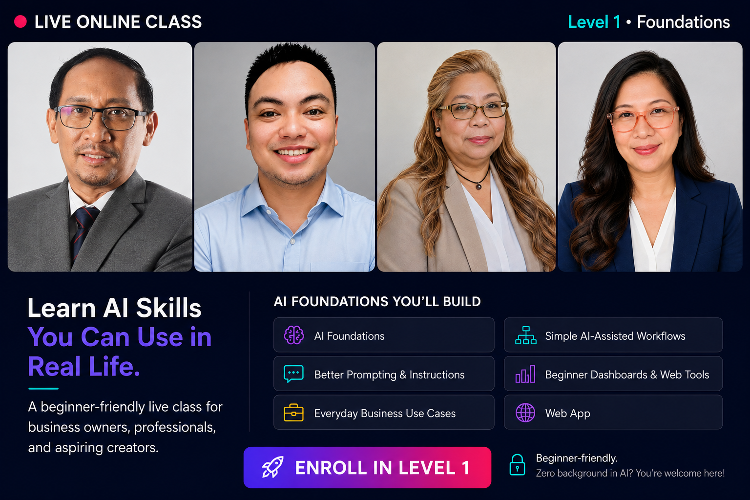 LIVE Online Class — Level 1 Foundations